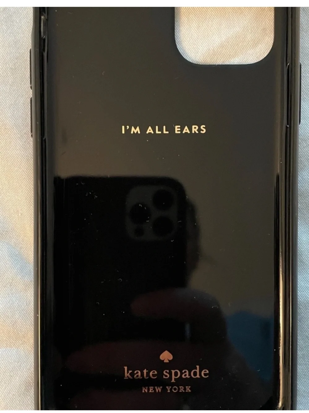 NWT Kate Spade 11 Pro Polka Dot iPhone Case Gold Ring Stand